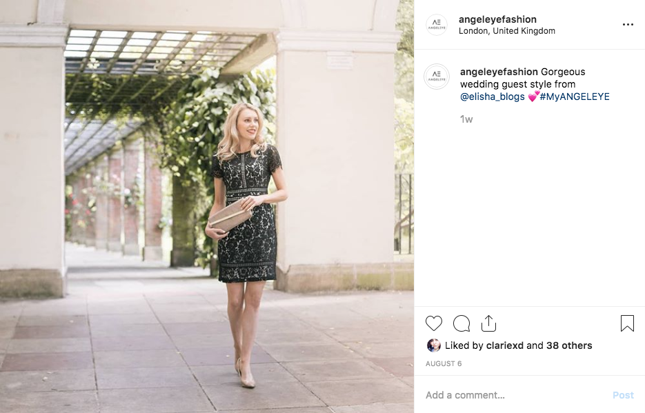 elisha blogs instagram influencer and blogger in angeleye fashion dress