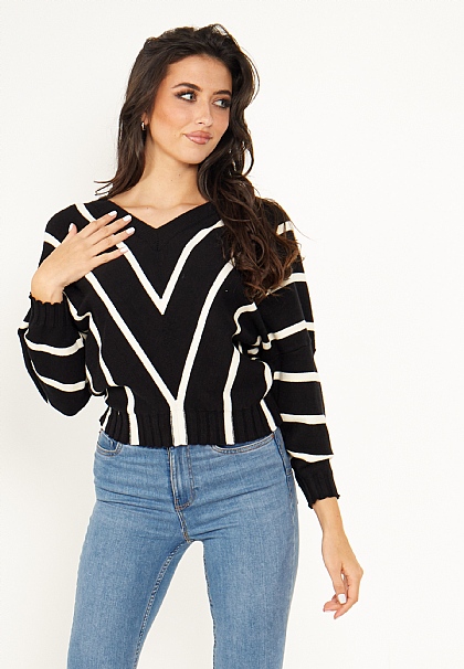 Striped Oversized Knitted Sweater