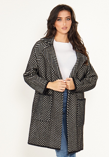 Fluffy Striped Coat